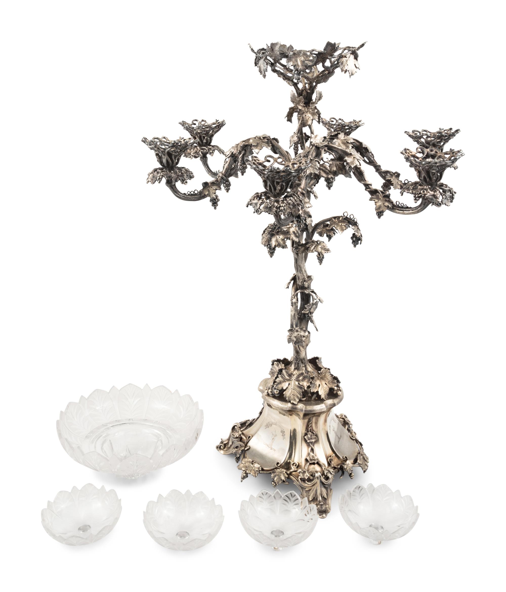 A Victorian Silver-Plate Epergne