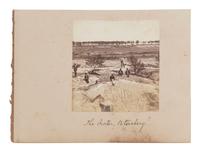[CIVIL WAR]. Postwar photograph of men at "The Crater," at Petersburg, VA.