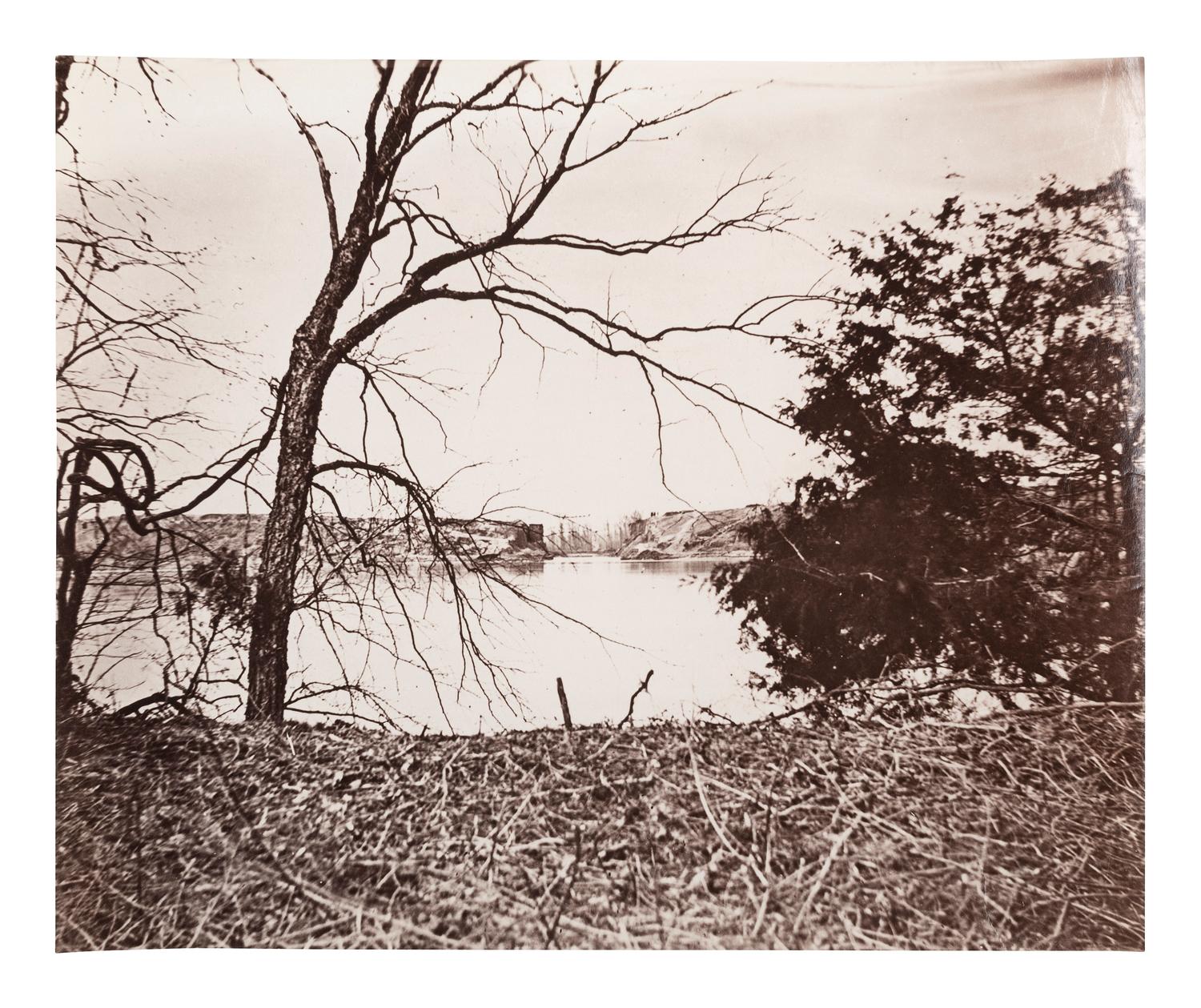 [CIVIL WAR] Possibly RUSSELL (1830-1902) or FOWX (b. 1821). Dutch Gap Canal, James River, VA . 1865