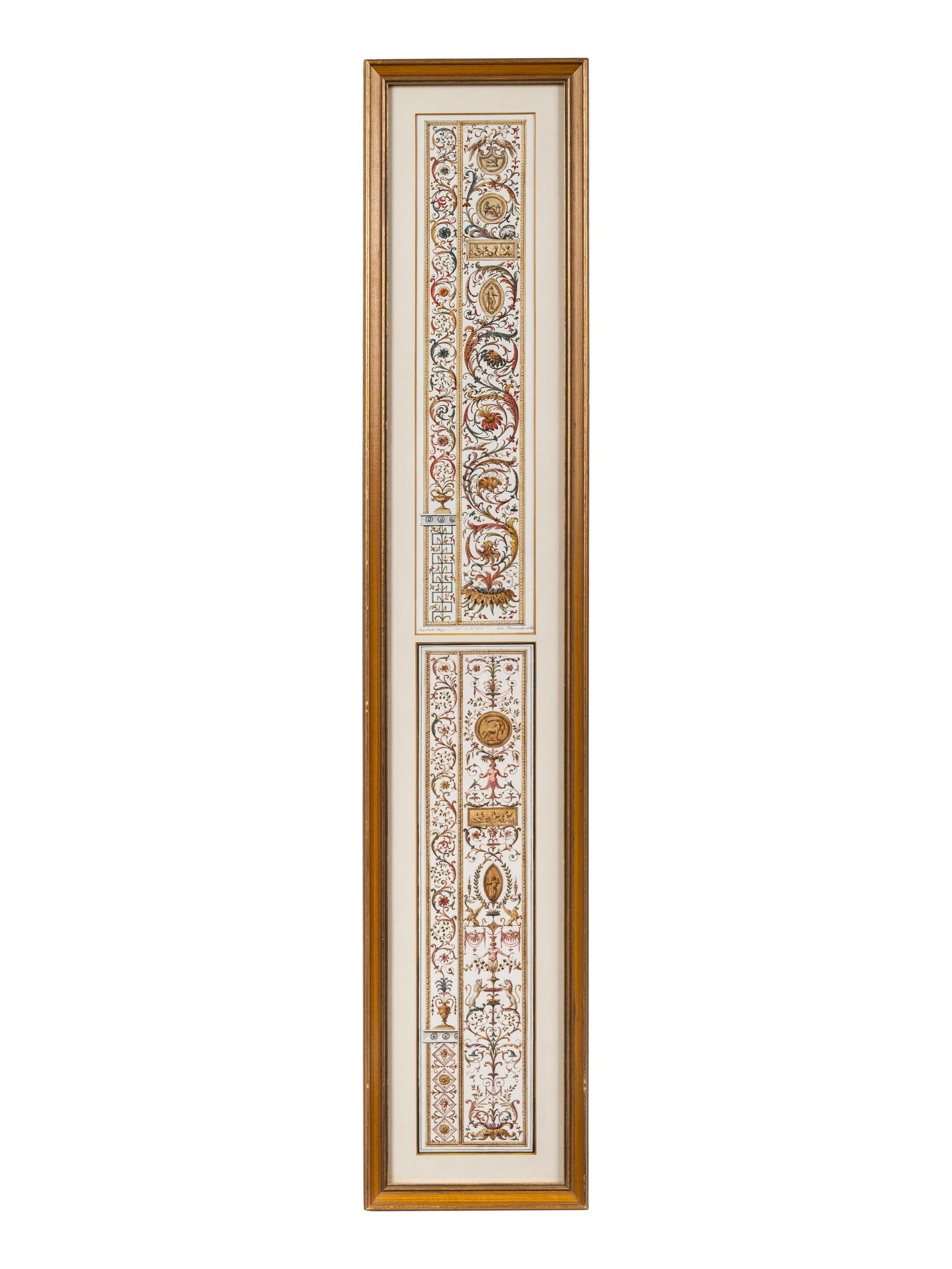 A Set of Eight Neoclassical Watercolor Illustrations