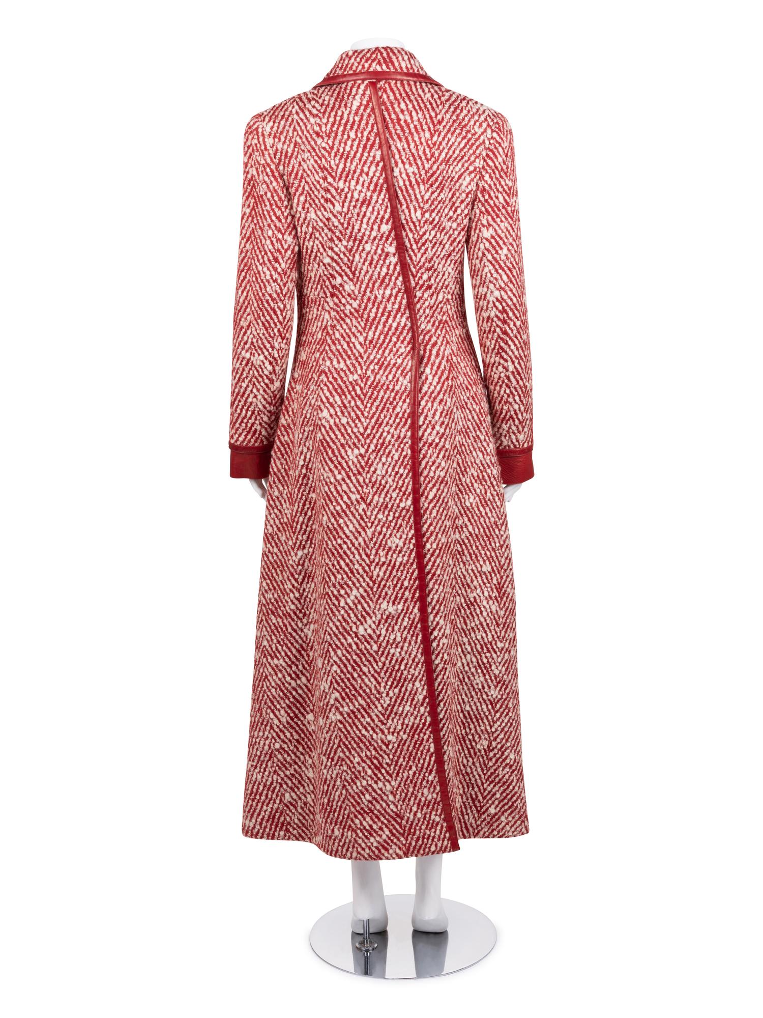 Chanel Wool Herringbone Long Coat and Skirt, Fall 2000