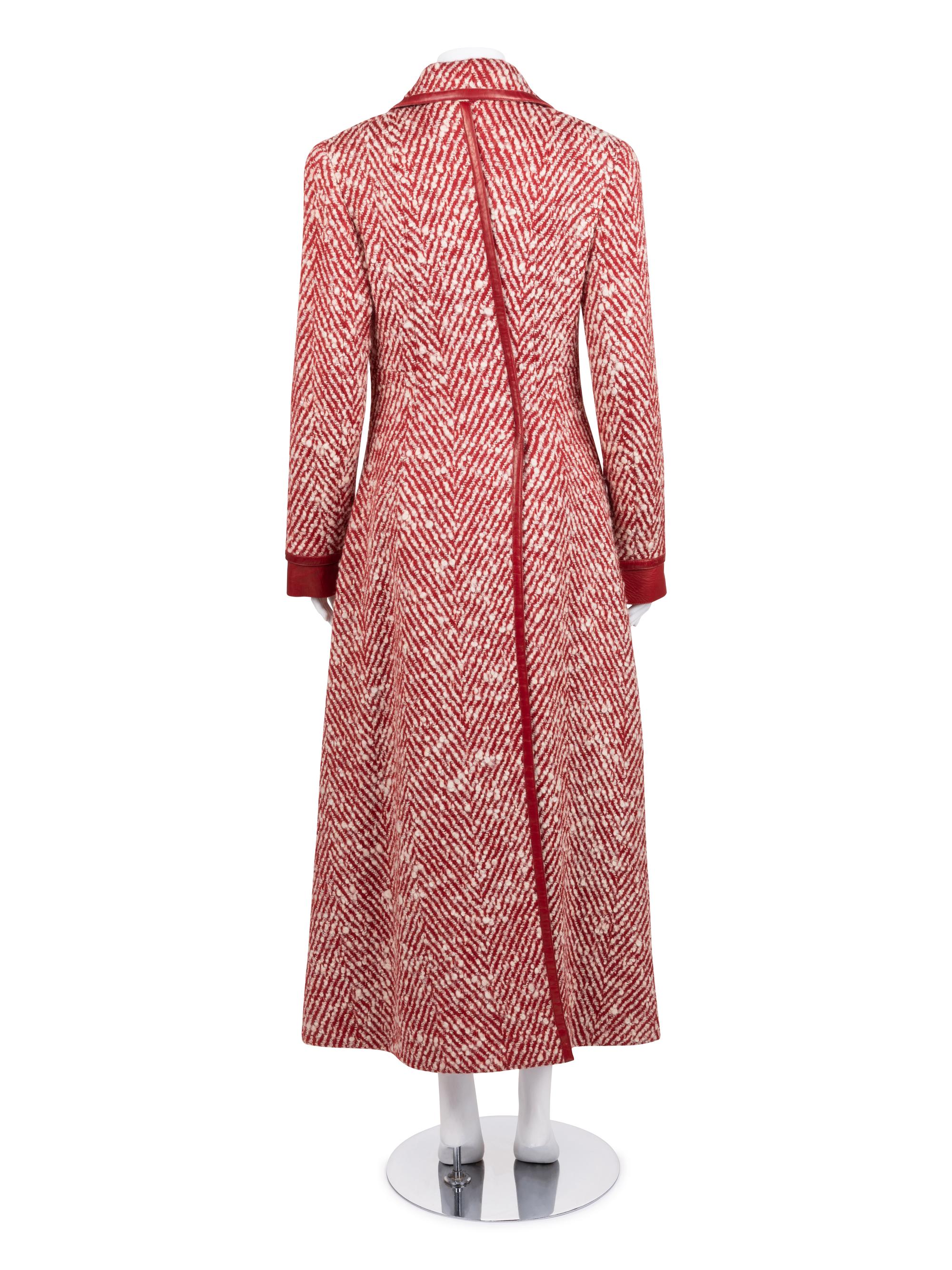 Chanel Wool Herringbone Long Coat and Skirt, Fall 2000