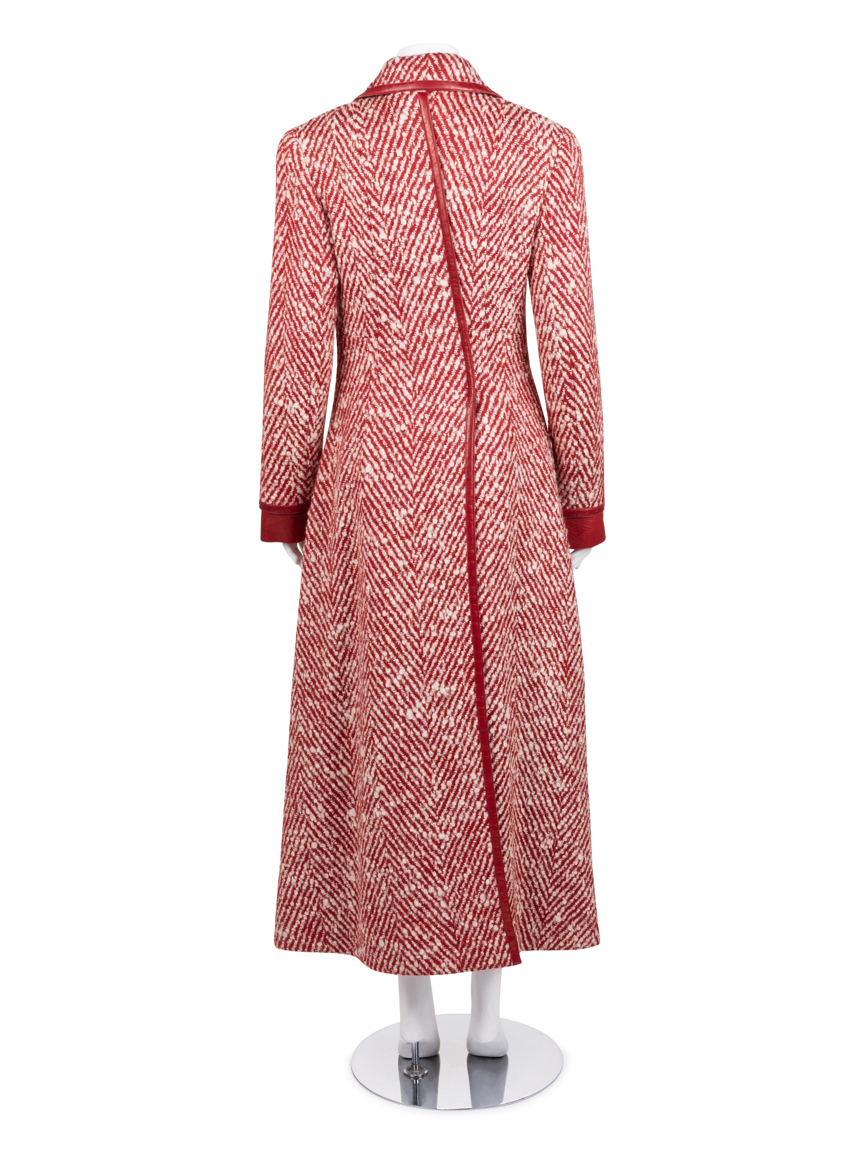 Chanel Wool Herringbone Long Coat and Skirt, Fall 2000
