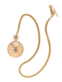 WALTHAM, 14K PINK GOLD HUNTER CASE POCKET WATCH