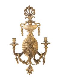 A Pair of Louis XVI Style Gilt Bronze Three-Light Sconces — EARLY 20TH CENTURY