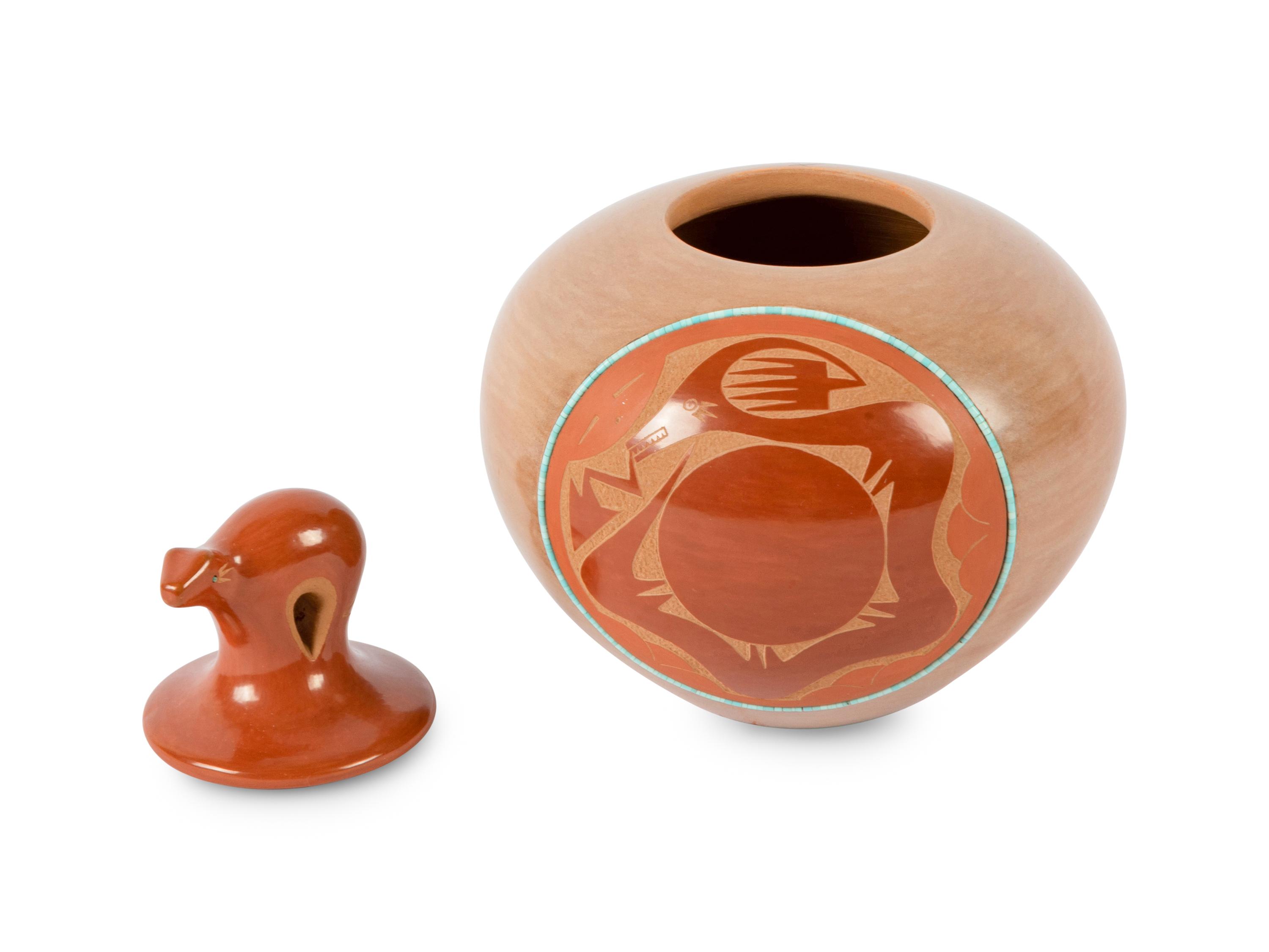 Inlaid and Etched Seed Jar
