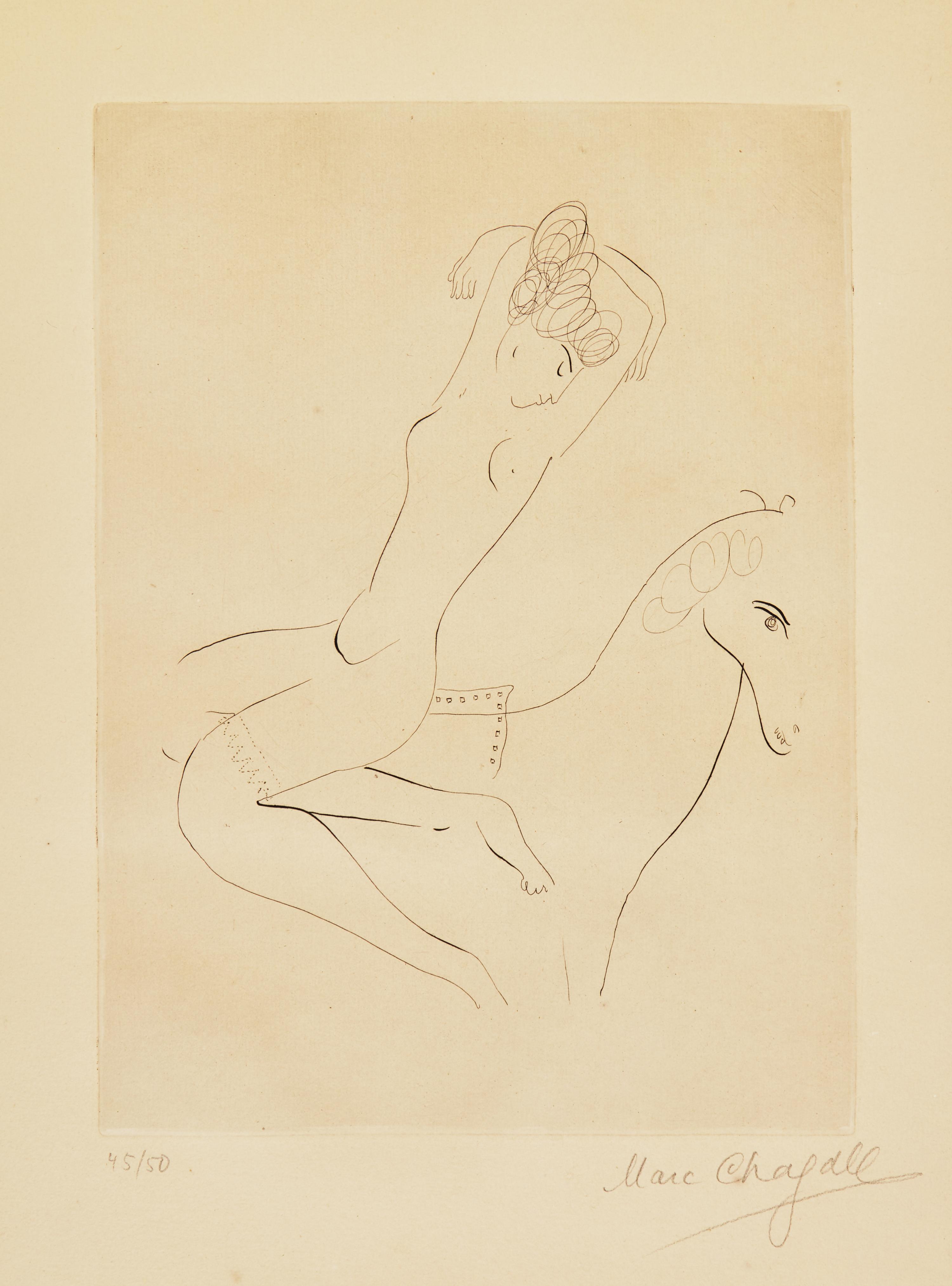 Marc Chagall (Belarusian/French, 1887-1985) — L'écuyère, 1926/27 (printed 1963)