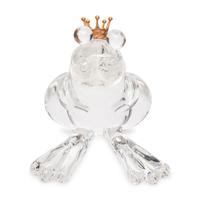 A Steuben Glass and 18 Karat Gold Frog Prince Sculpture