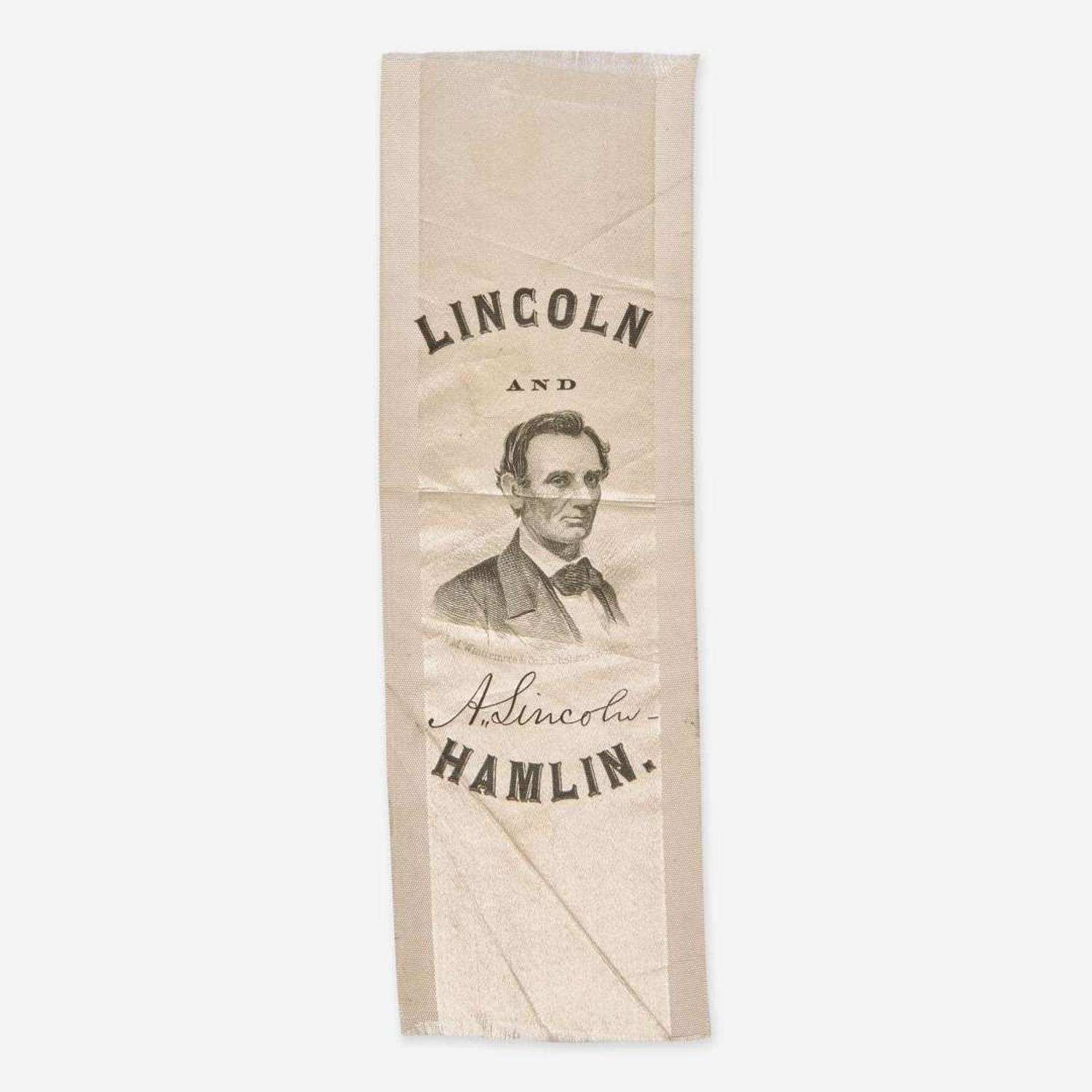 [Presidential] [Lincoln, Abraham] 1860 Presidential Campaign Ribbon
