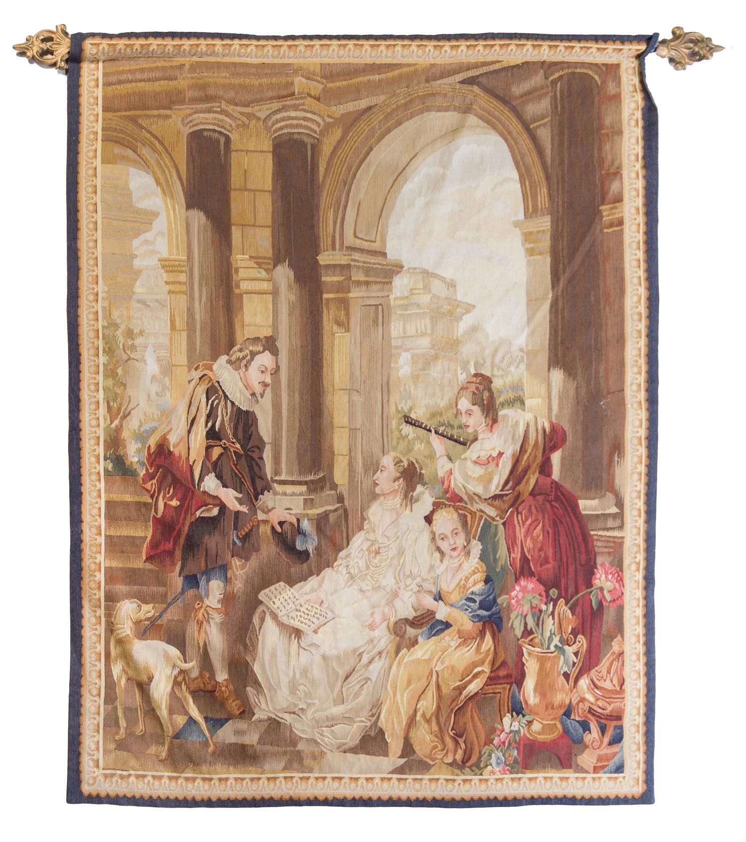 A Continental Wool Tapestry 6 feet x 4 feet 11 inches. — 20TH CENTURY