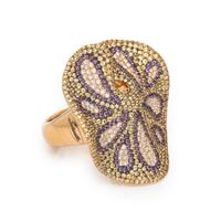 Multigem and Rose Gold Lily Pad Ring