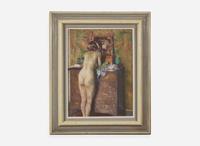 Ivan Gregorewitch Olinsky (American/Ukrainian, 1878-1962) - Nude (possibly Emma Fordyce MacRae); with Portrait of a Woman, Bust-Length (A Double-Sided Work)