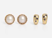 Two Pairs of 18K Yellow Gold Ear Clips