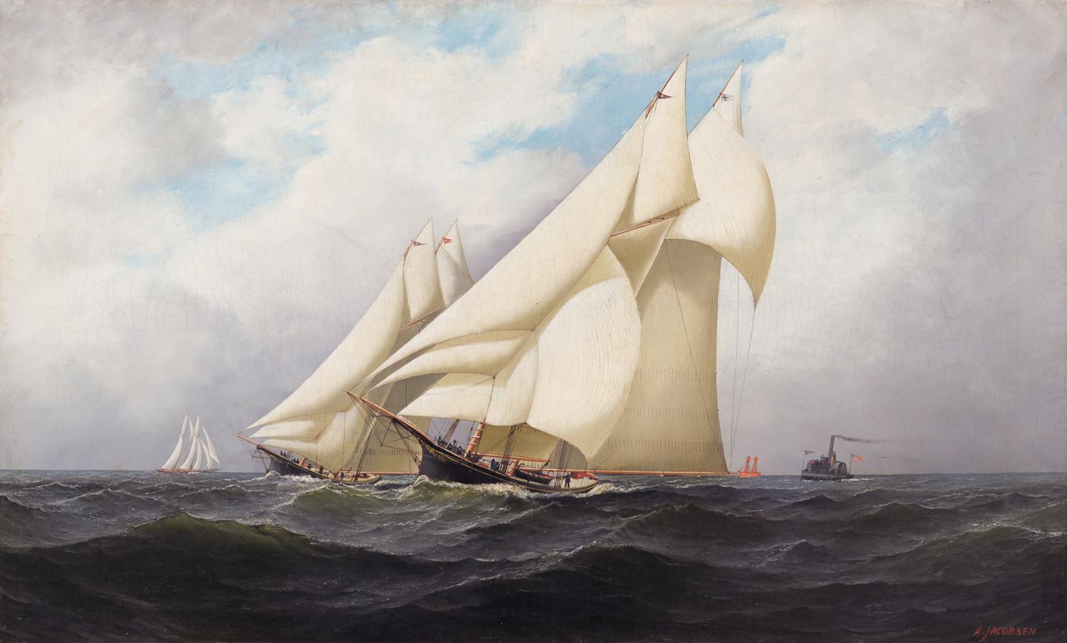 Antonio Nicolo Gaspar Jacobsen, (Danish-American, 1850-1921), America's Cup Defense, c. 1870-75