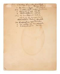 Baseball Mounted albumen photograph of Cornell's "College League Base Ball Club Spring 1894" with players identified on verso.