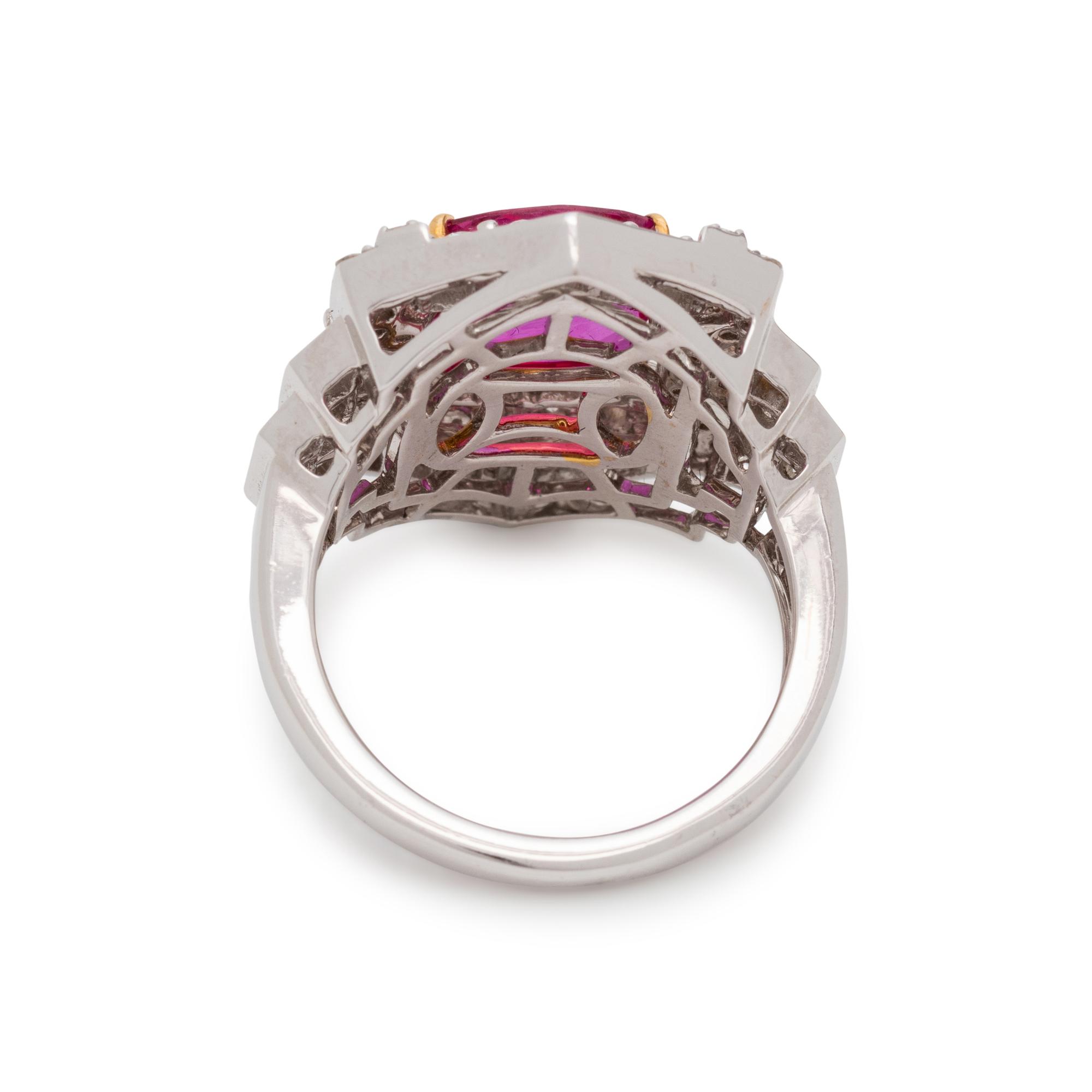 BURMESE RUBY AND DIAMOND RING