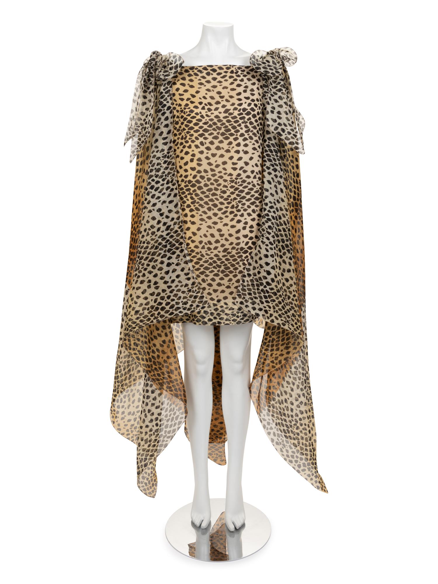 Pierre Cardin Haute Couture Leopard Print Dress, 1990-2000s