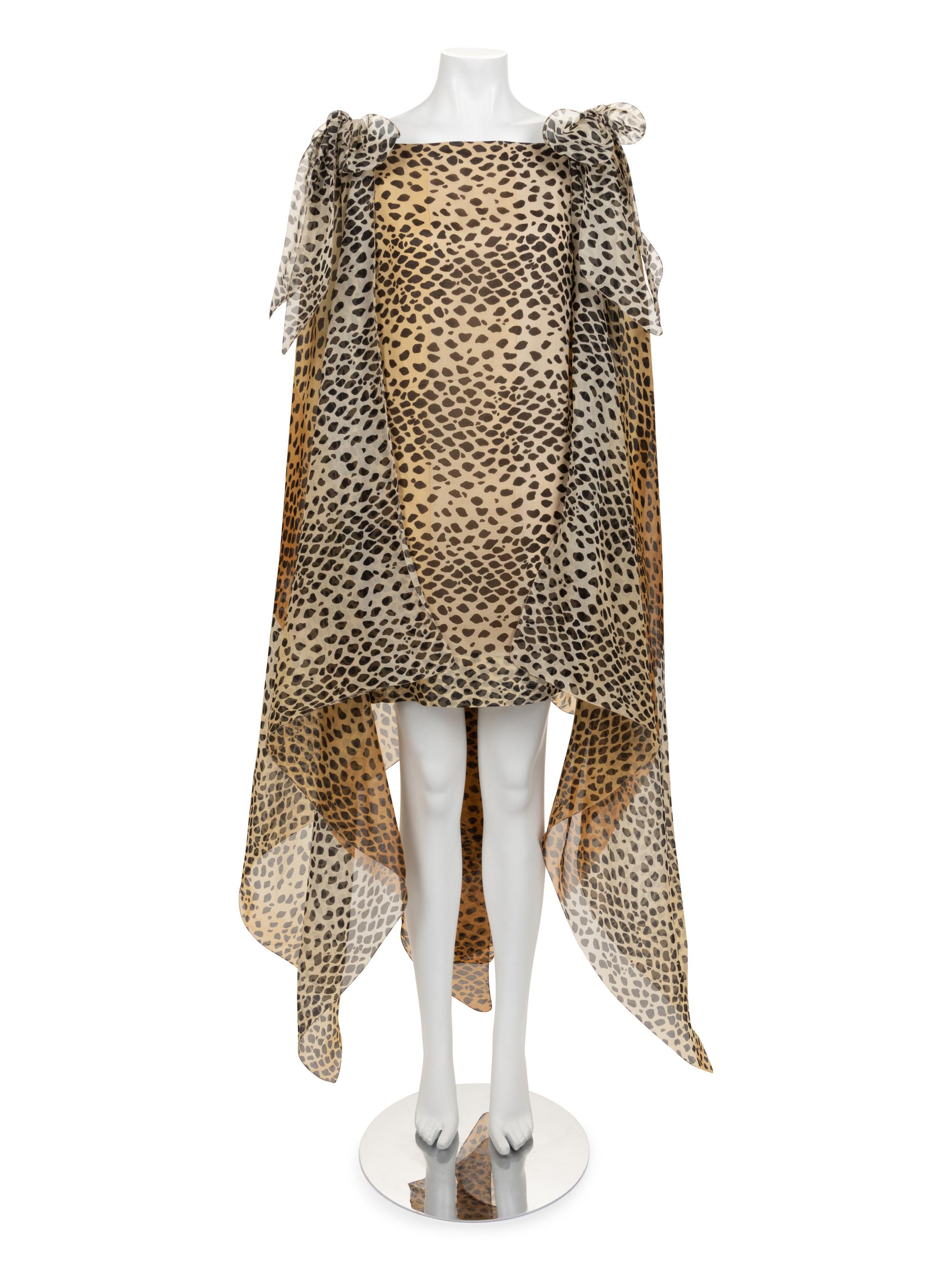 Pierre Cardin Haute Couture Leopard Print Dress, 1990-2000s