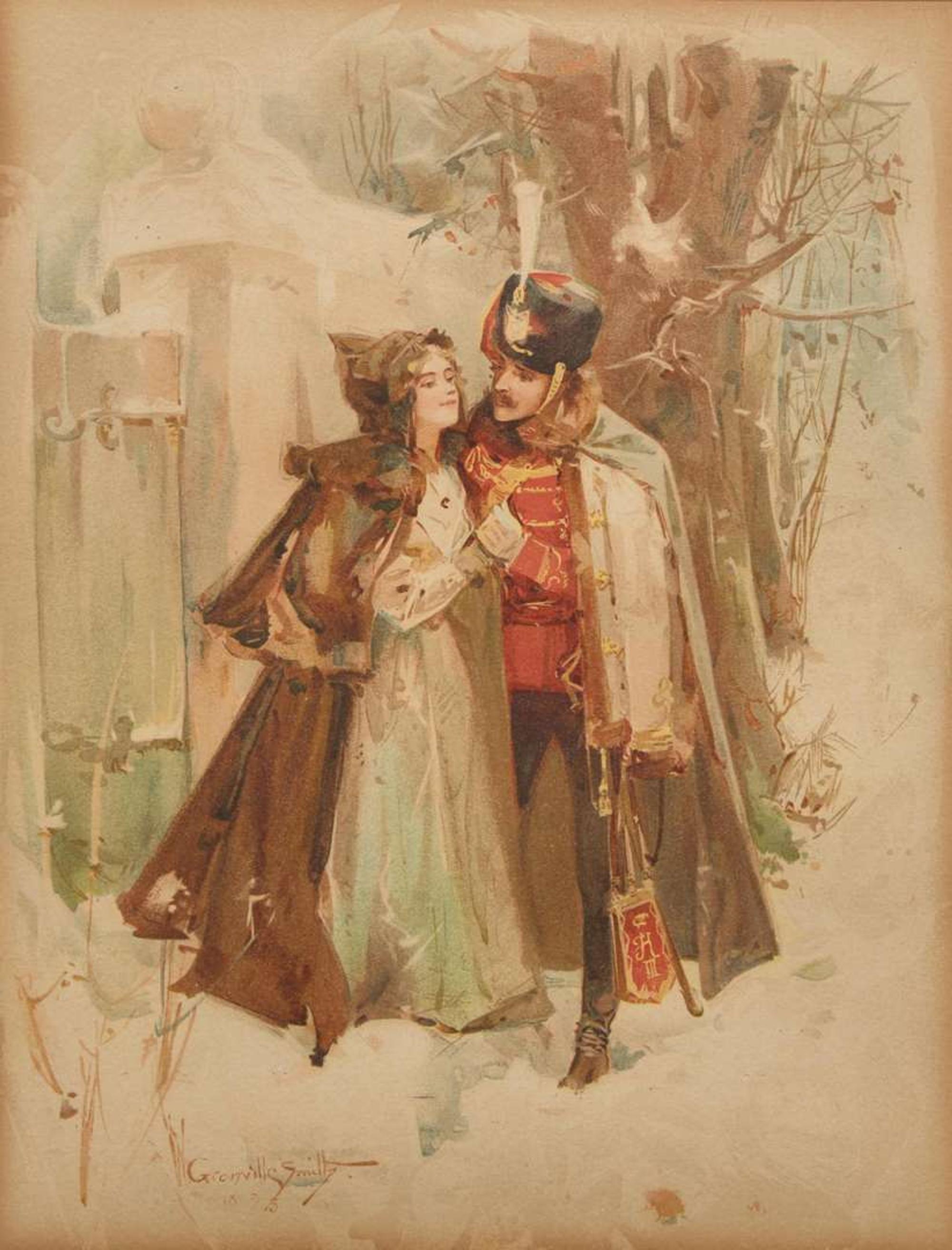 Walter Granville-Smith (American, 1870–1938) - A Soldier and his Sweetie ; together with Serving the Soldiers (A Pair)