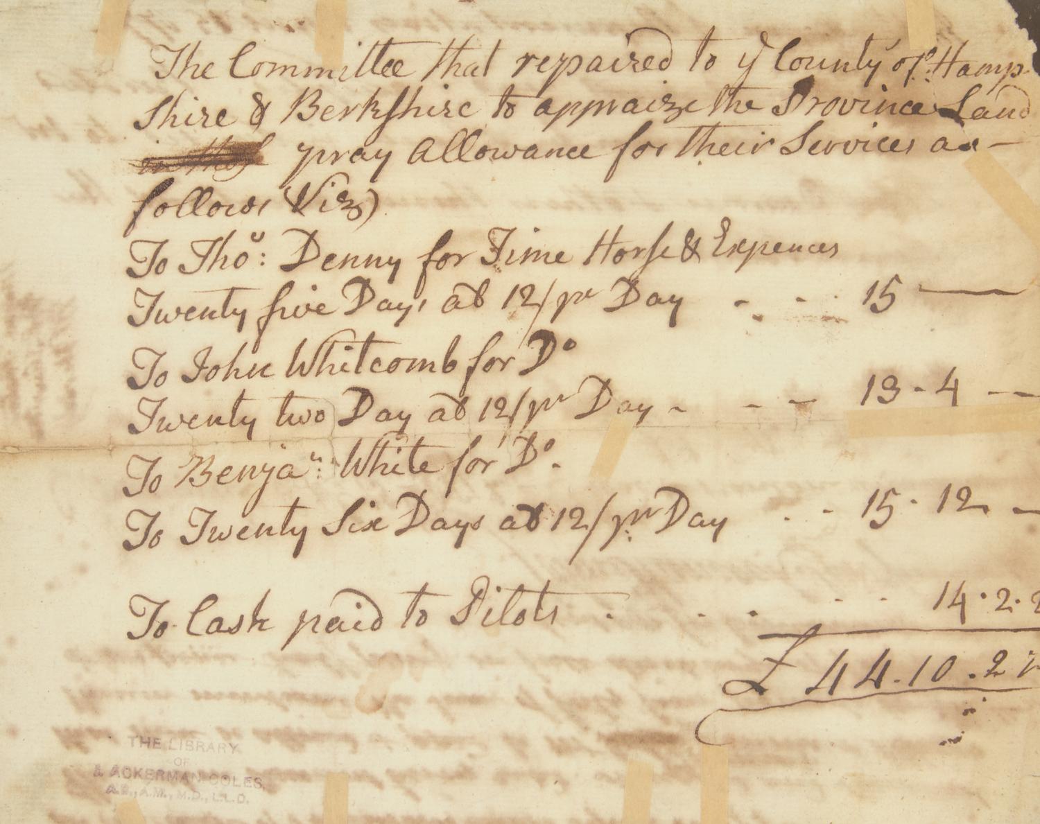 Hancock, John. Autograph Document, signed