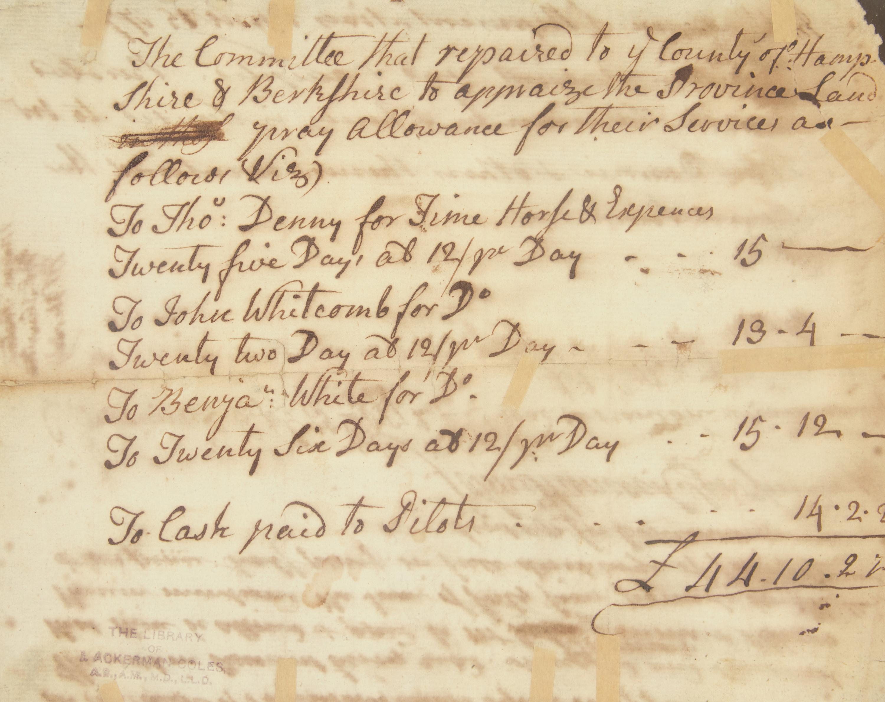 Hancock, John. Autograph Document, signed