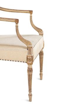 A Regency Painted and Parcel Gilt Armchair