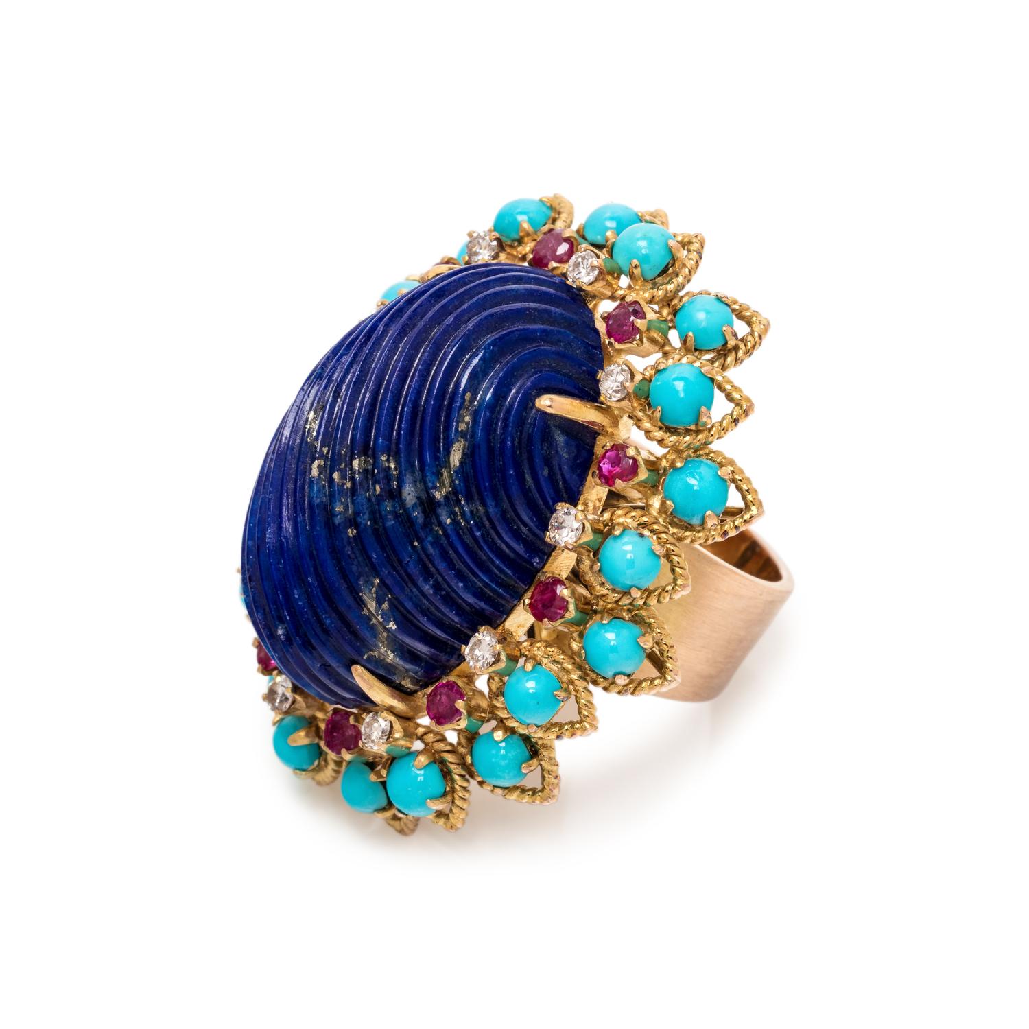 MULTIGEM AND DIAMOND RING