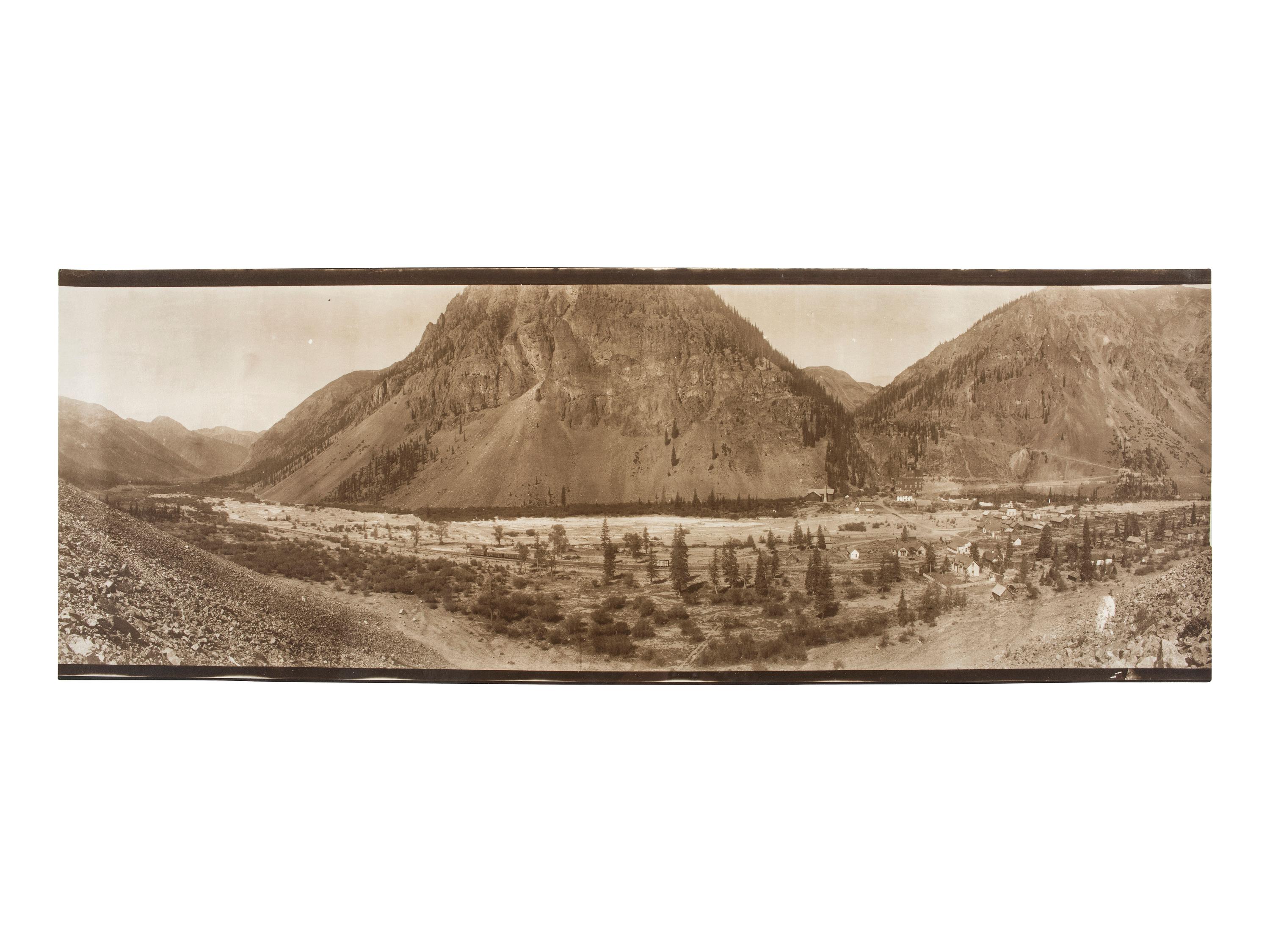 [COLORADO]. Exceptional group of 8 panoramic photographs of southern Colorado towns, comprising: