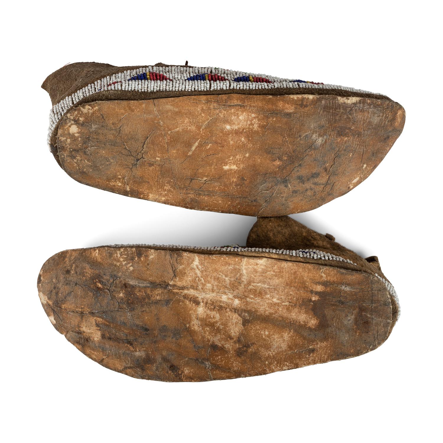 Cheyenne Beaded Buffalo Hide Moccasins