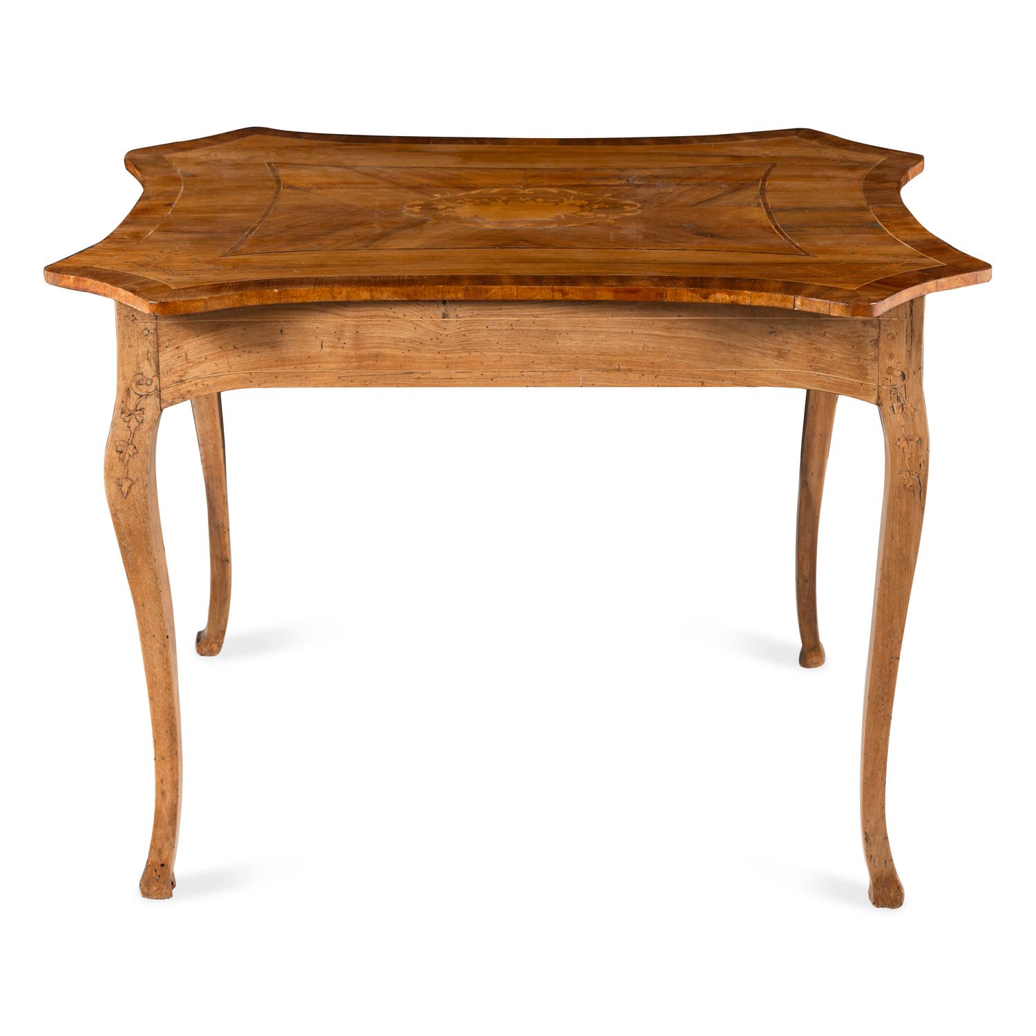 An Italian Walnut and Fruitwood Center Table