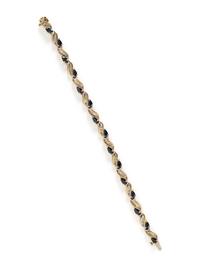 YELLOW GOLD, SAPPHIRE, AND DIAMOND BRACELET