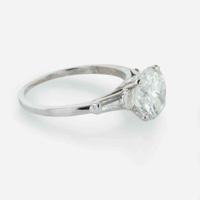 A Three Stone Diamond Ring 2.74 Carat Round Brilliant Diamond, GIA Certified
