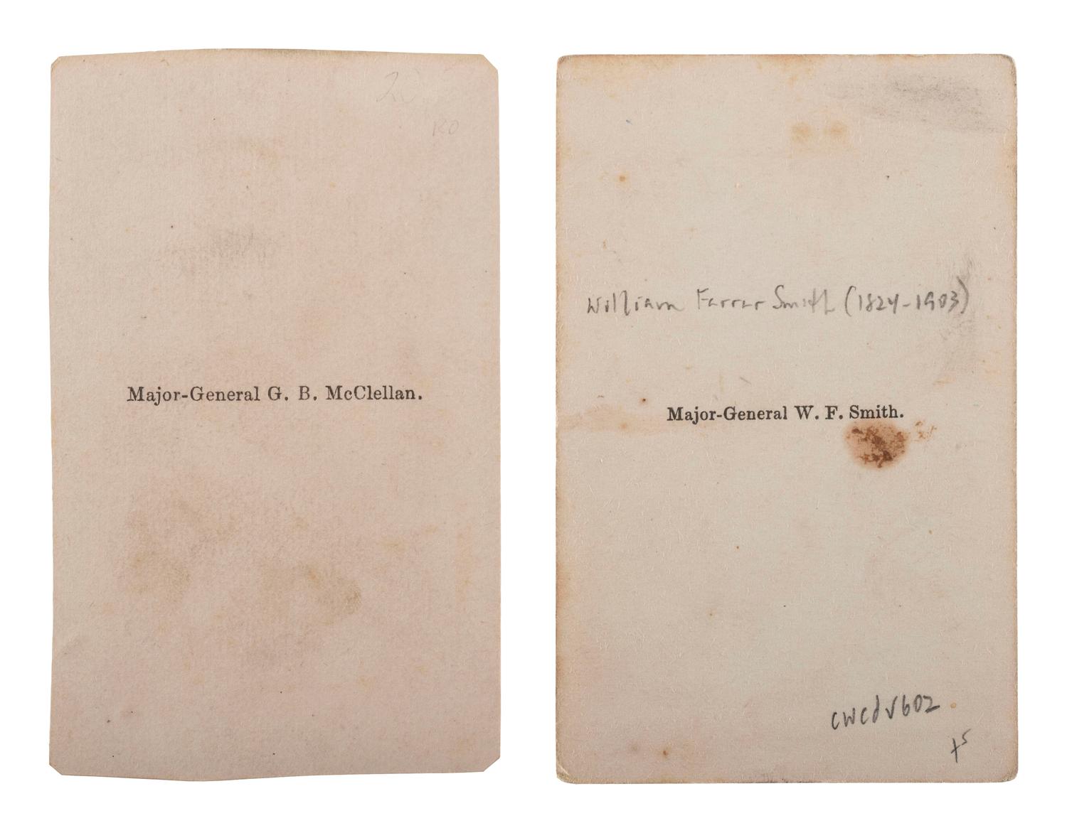 [CIVIL WAR]. A group of Civil War signatures highlighted by a signed CDV of Union General William F. Smith.