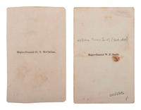 [CIVIL WAR]. A group of Civil War signatures highlighted by a signed CDV of Union General William F. Smith.