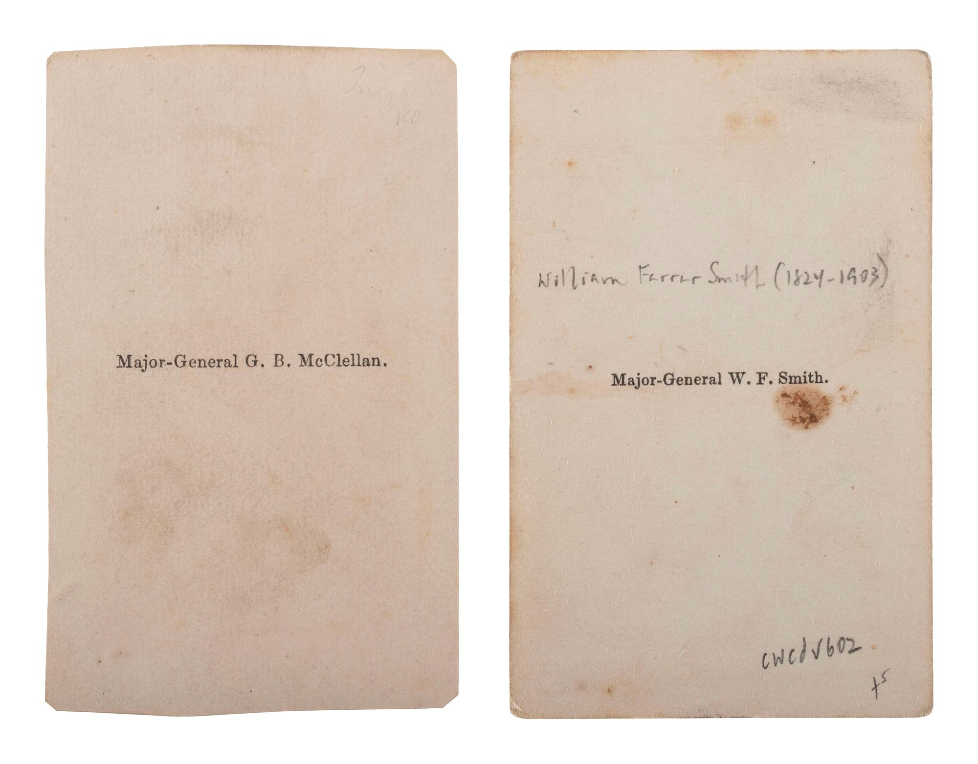 [CIVIL WAR]. A group of Civil War signatures highlighted by a signed CDV of Union General William F. Smith.