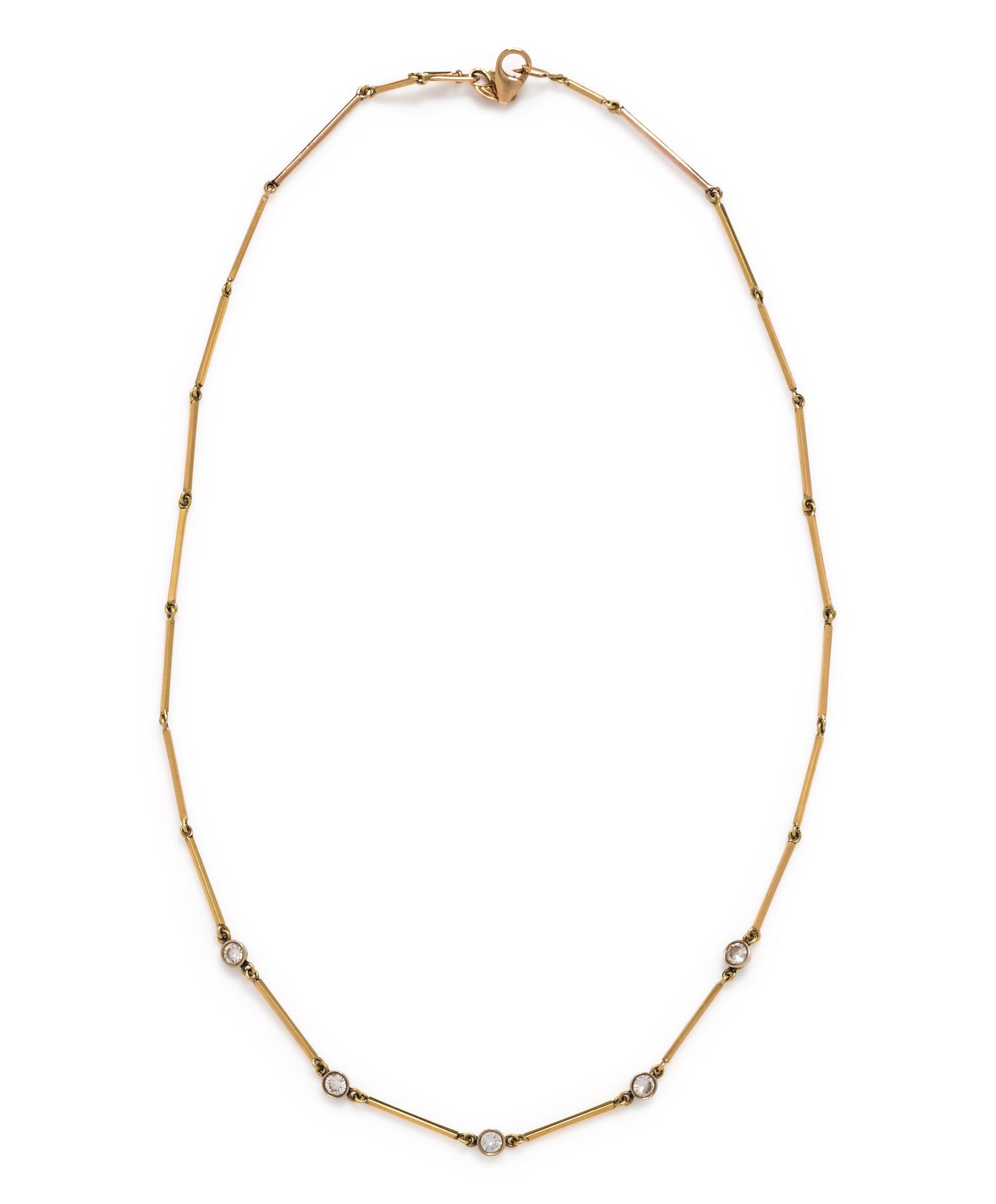 COLLECTION OF YELLOW GOLD AND DIAMOND NECKLACES