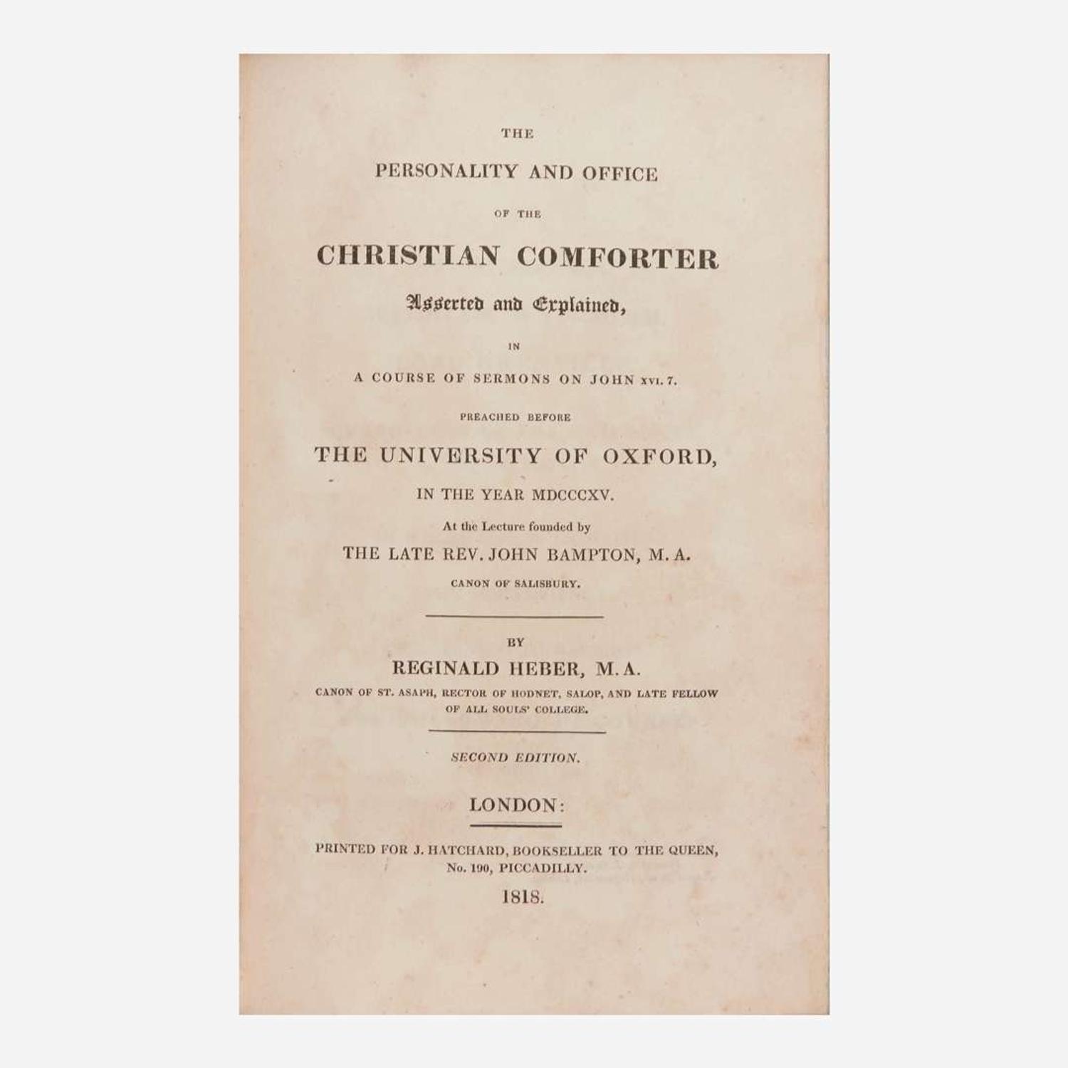 [Fore-Edge Painting] Heber, Reginald The Personality and Office of the Christian Comforter Asserted and Explained...