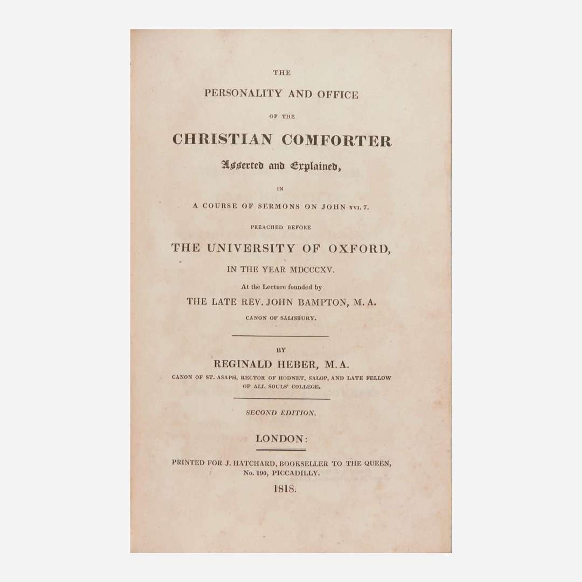 [Fore-Edge Painting] Heber, Reginald The Personality and Office of the Christian Comforter Asserted and Explained...