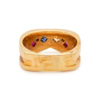 YELLOW GOLD, MULTIGEM AND DIAMOND RING