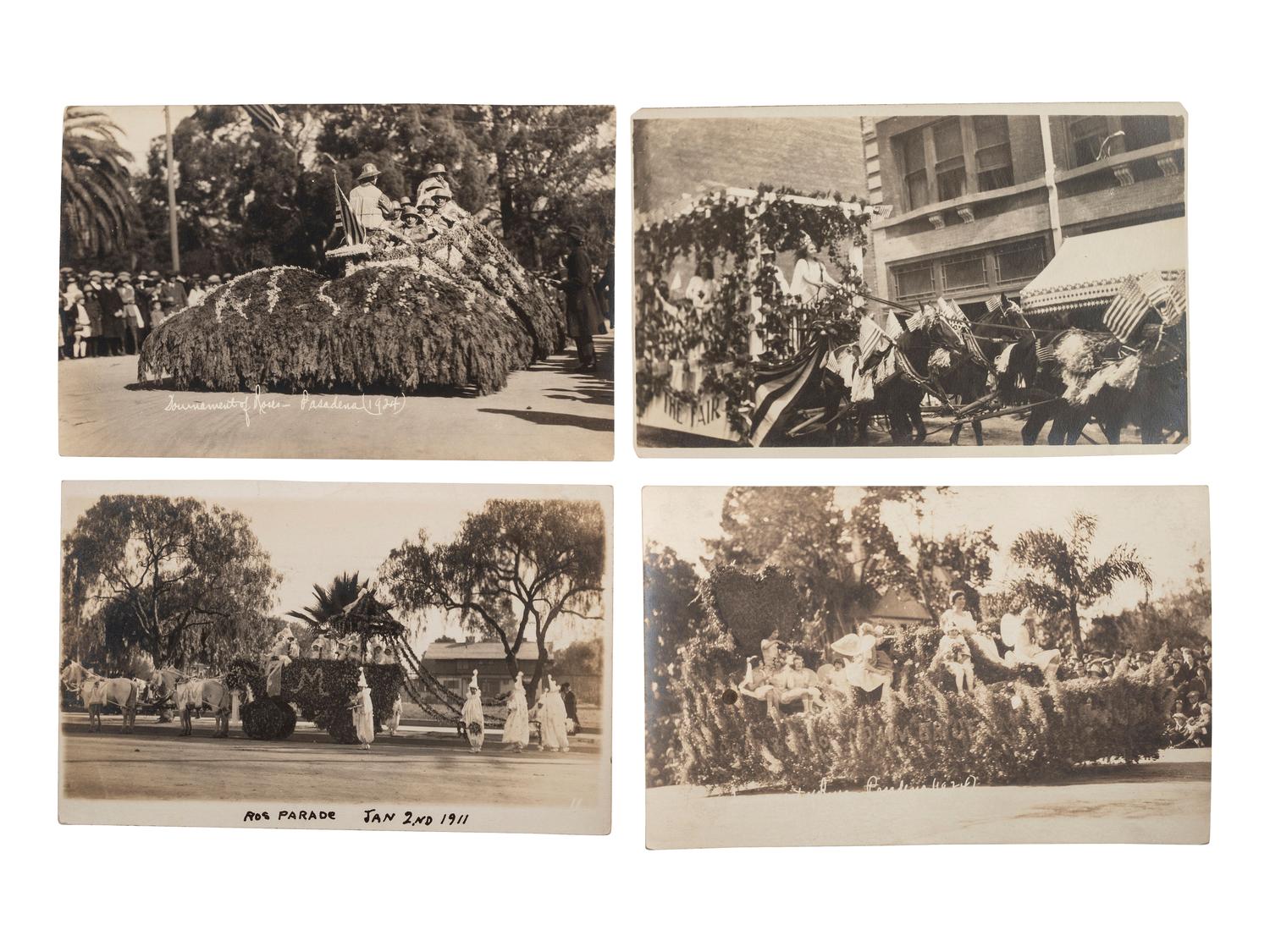 [EPHEMERA]. 78 RPPCs & photographs of parades, sideshows, and fairs.