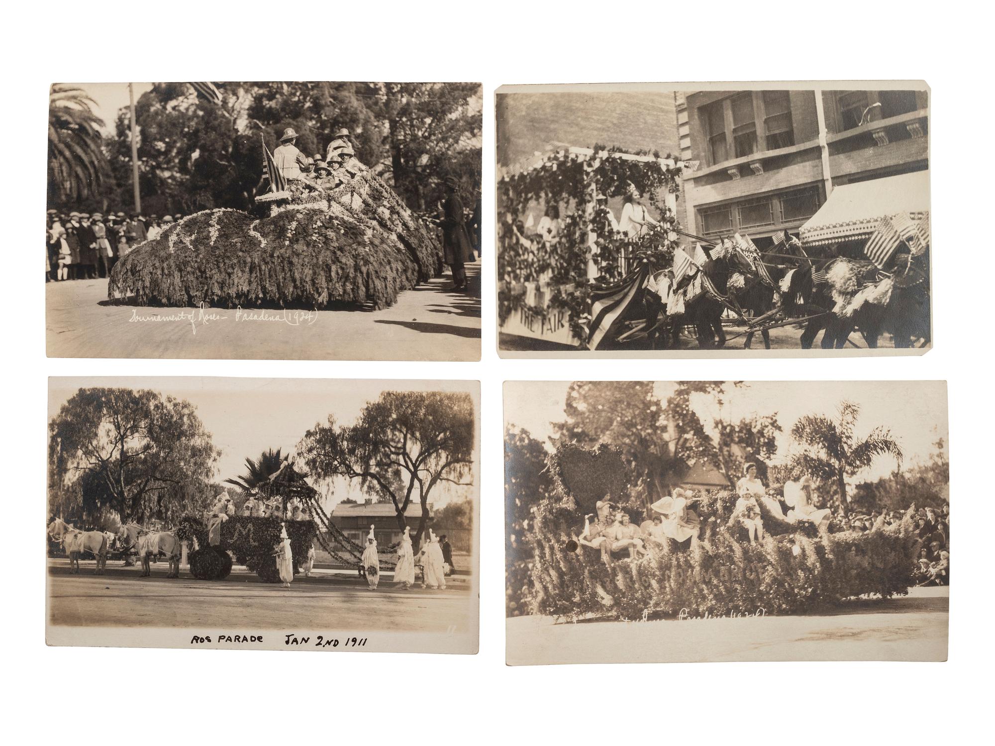 [EPHEMERA]. 78 RPPCs & photographs of parades, sideshows, and fairs.