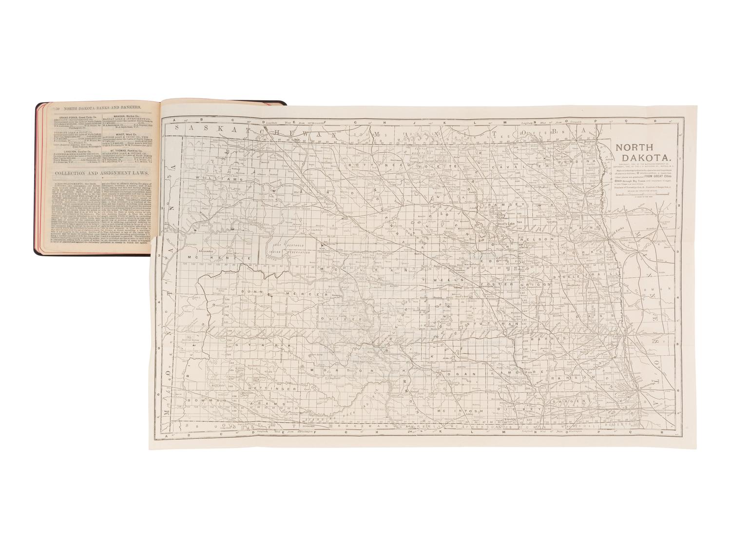 [DAKOTA]. The Mercantile Agency Reference Book (And Key) with A List of Banks and Bankers, State Collection Laws, Maps, Etc. New York: R. G. Dun & Co., 1908.