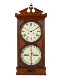 An American Hanging Bank Calendar Clock