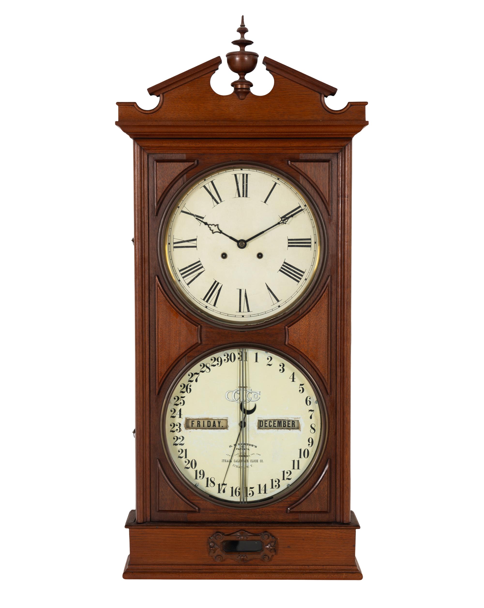 An American Hanging Bank Calendar Clock