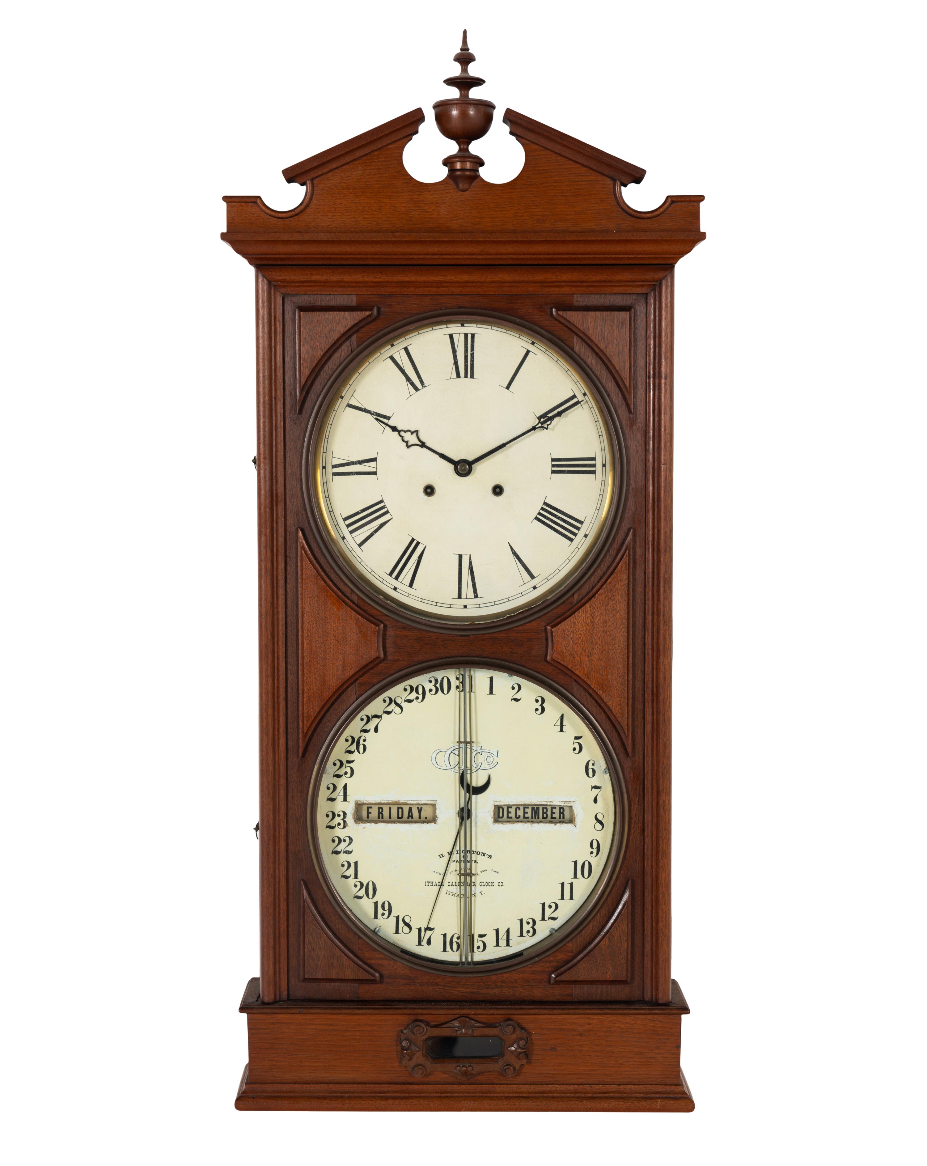 An American Hanging Bank Calendar Clock
