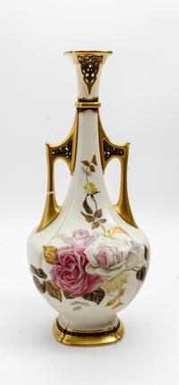 A Royal Worcester Porcelain Vase Height 16 inches. — 1883