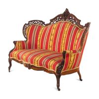 A Renaissance Revival Laminated and Carved Rosewood Three-Piece Parlor Suite