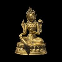 A Nepalo-Tibetan Gilt Copper Alloy Figure of Tara, 16th/17th Century 十六/十七世紀 尼泊爾藏区銅合金度母像