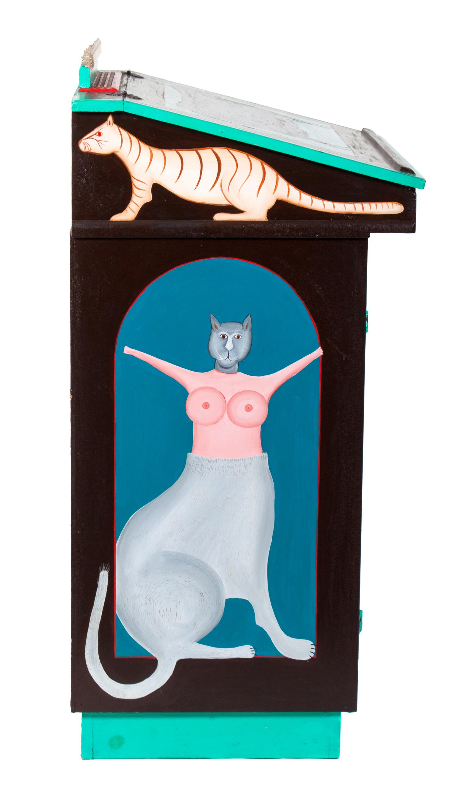 A Painted Wood Cabinet Height 49 inches. — FRIEDRICH (FRITZ) GROSS, 20TH CENTURY