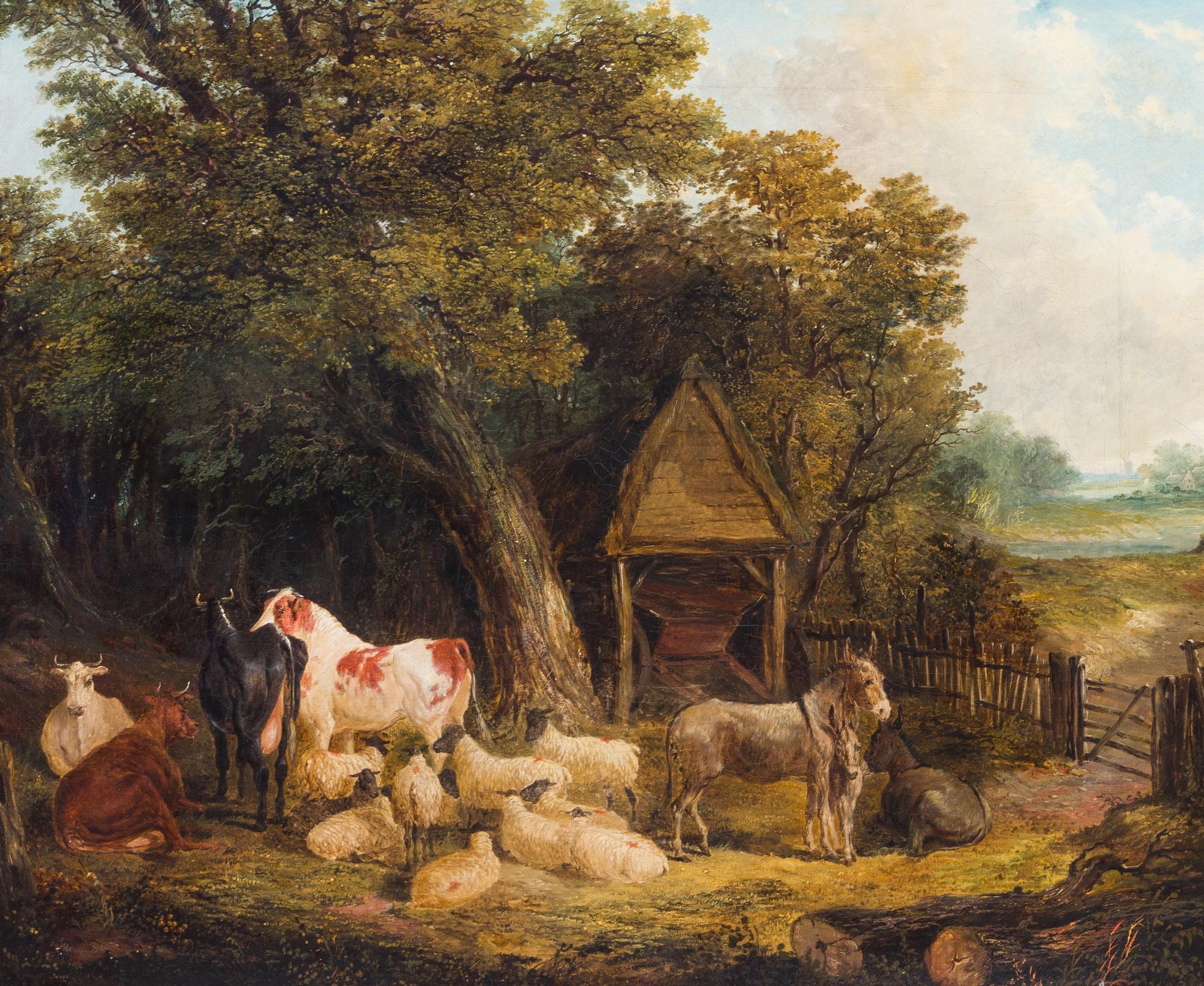 John Frederick Herring, Sr., (British, 1795-1865), The Farmyard and The Timber Wagon, 1840 (a pair of works)